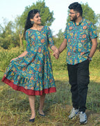 Turquoise Floral Frill Couple