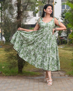 Pista Forest Tie Up Dress