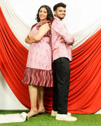 Pink Peacock Frill Couple Set