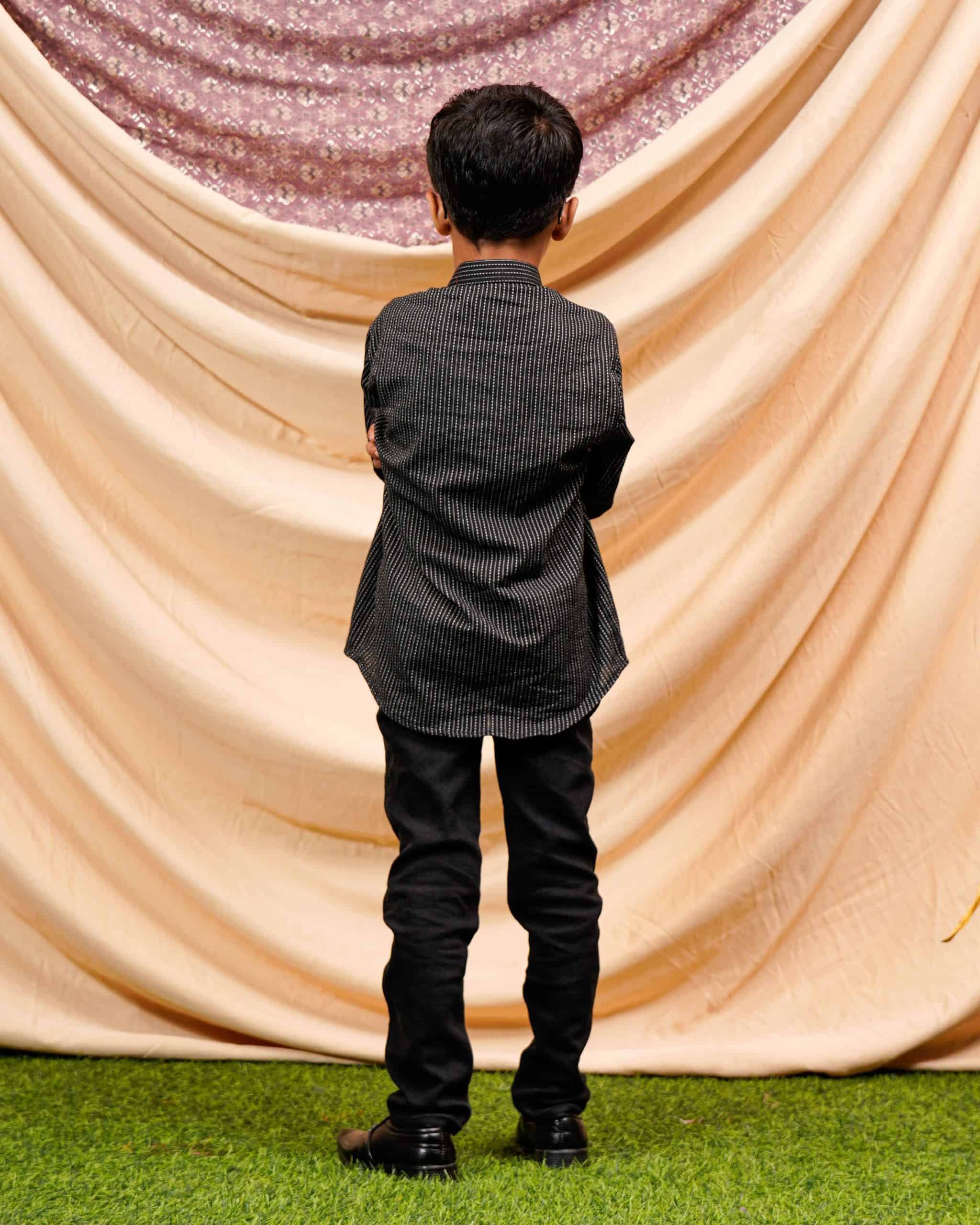 Black Kantha Kids Shirt