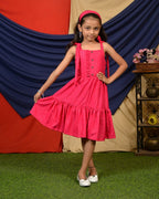 Starry Hot Pink Kids Dress