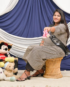 Black Striped Nursing Dress