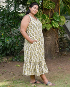 Green Mango Long Frill Dress