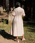 Maroon Checkered Dress with Shrug