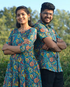 Turquoise Floral Frill Couple