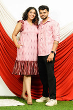 Pink Peacock Frill Couple Set
