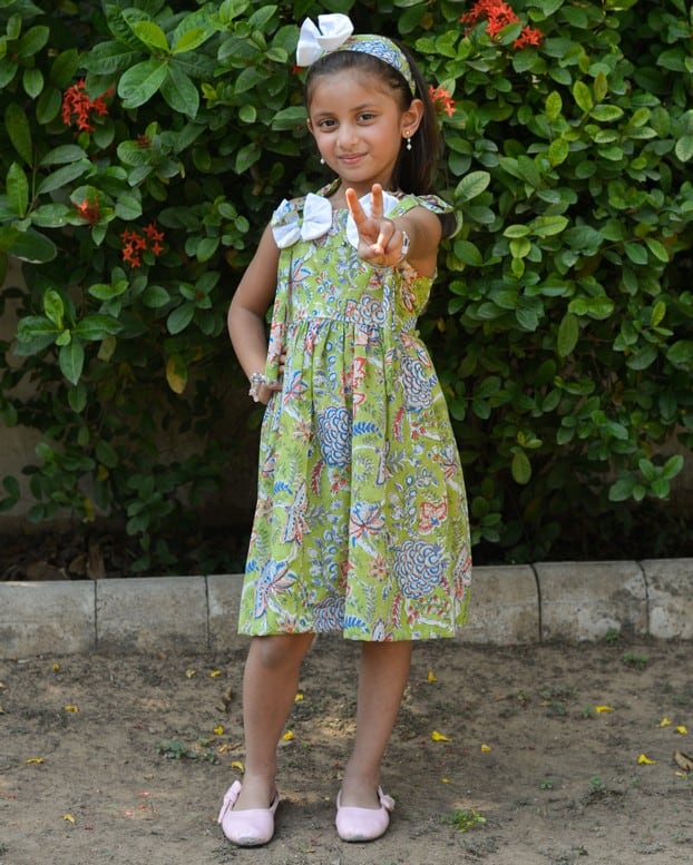 Mint Green Kids Dress Secondary image