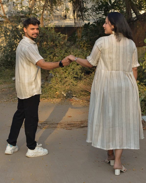 Green Mirror Dress with Shrug Family Set
