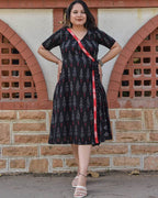 Black Ikat Trench Nursing Dress