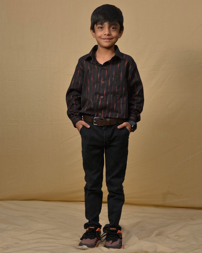 Black Diverting Threads Kids Shirt Main image