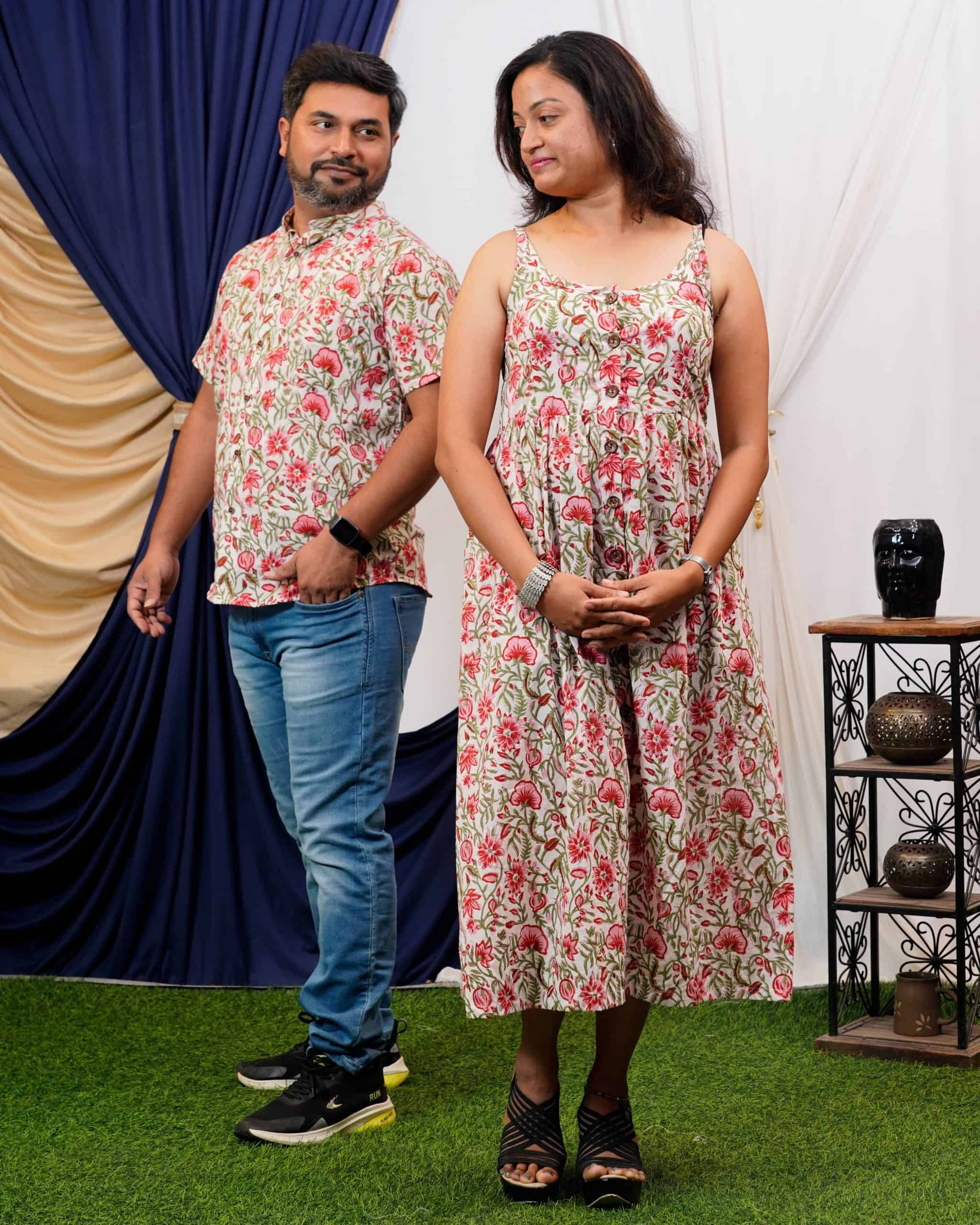 Pink Floral Strappy Family Set