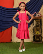 Starry Hot Pink Kids Dress