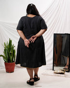 Black Kantha Wrap Plus Size Dress