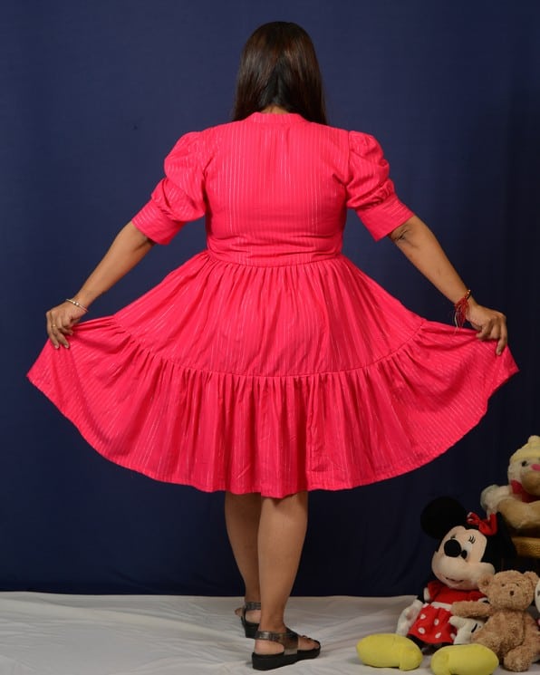 Starry Hot Pink Short Maternity Dress