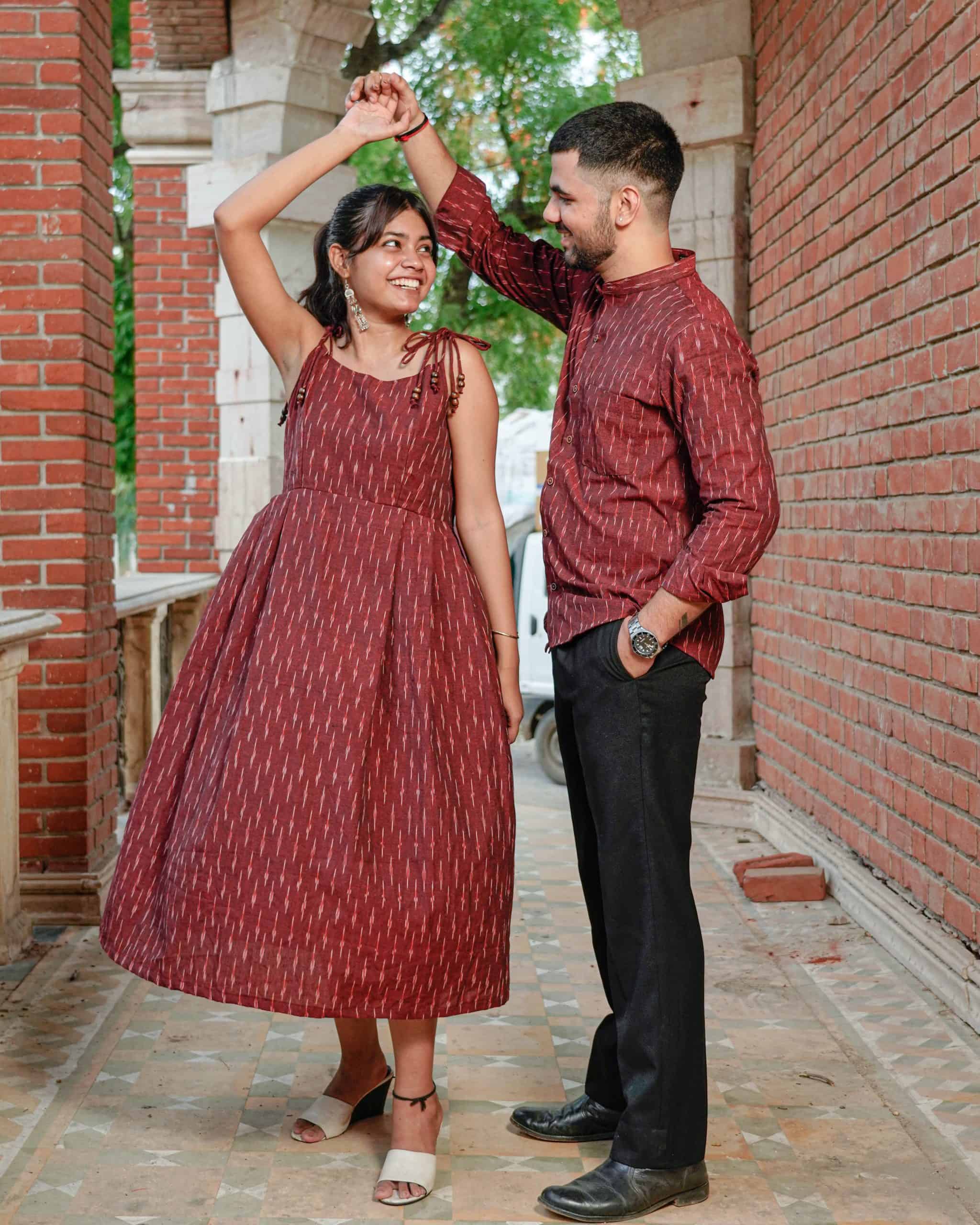 Maroon Glorious Strappy Couple Set