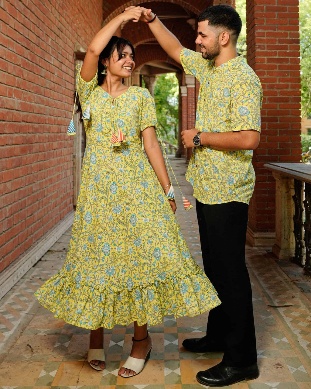 Tangy Lemon Frill Couple Set