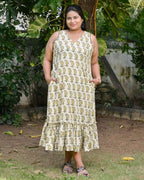 Green Mango Long Frill Maternity Dress