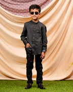 Black Kantha Kids Shirt