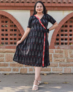 Black Ikat Trench Dress