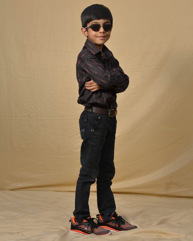 Black Diverting Threads Kids Shirt