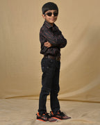 Black Diverting Threads Kids Shirt