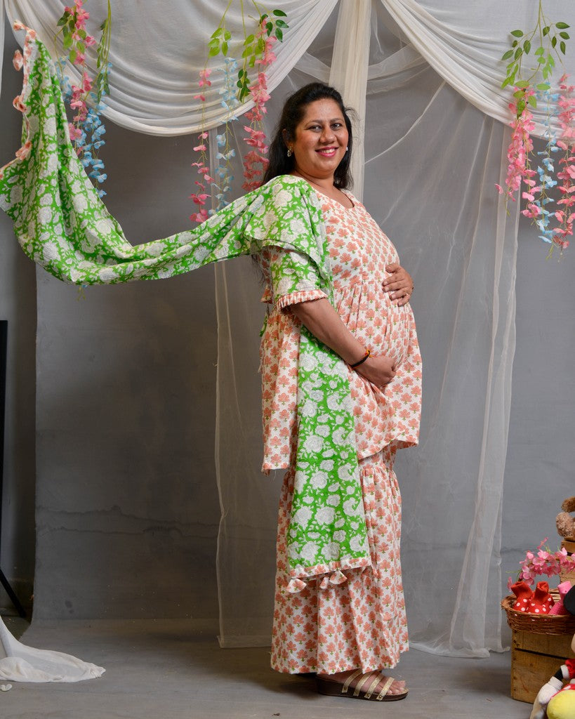 Swan White Sharara Maternity Set