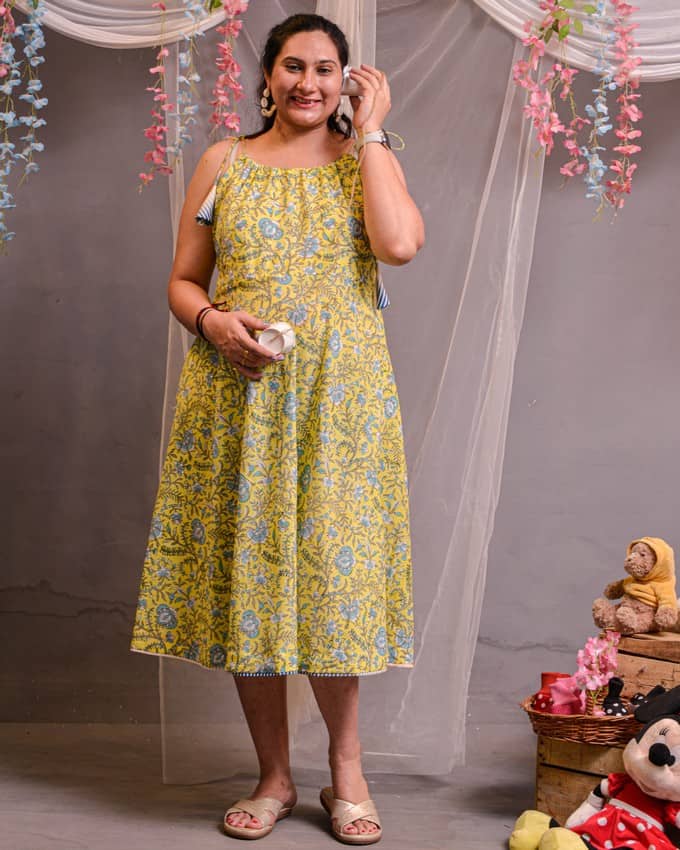 Lemon Kiara Nursing Dress