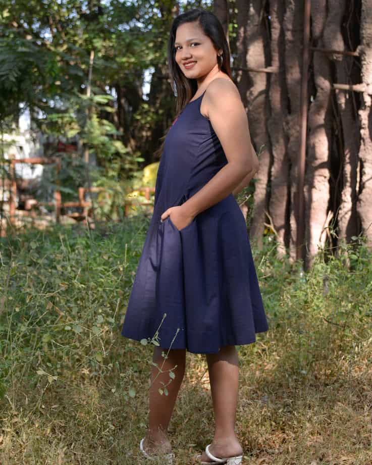 Navy Mirror Maternity Dress with Shrug