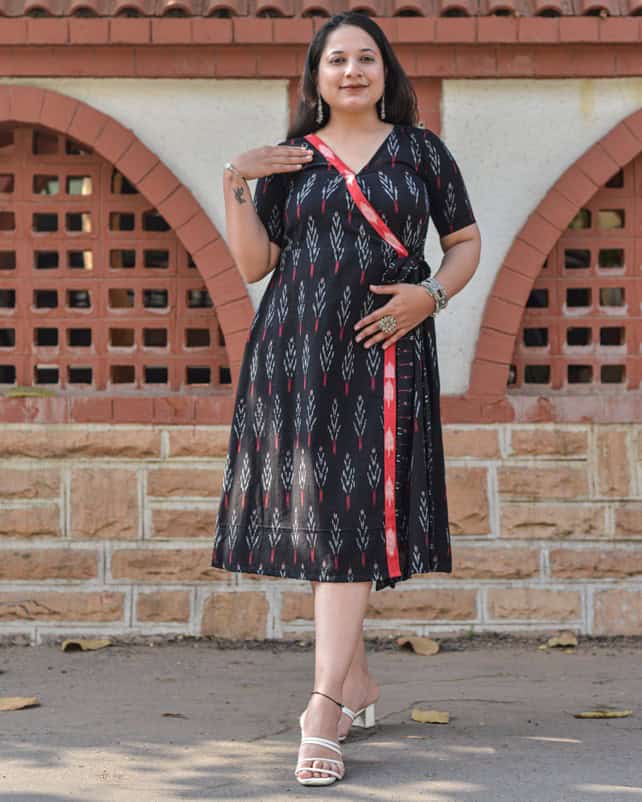 Black Ikat Trench Dress