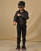 Black Diverting Threads Kids Shirt