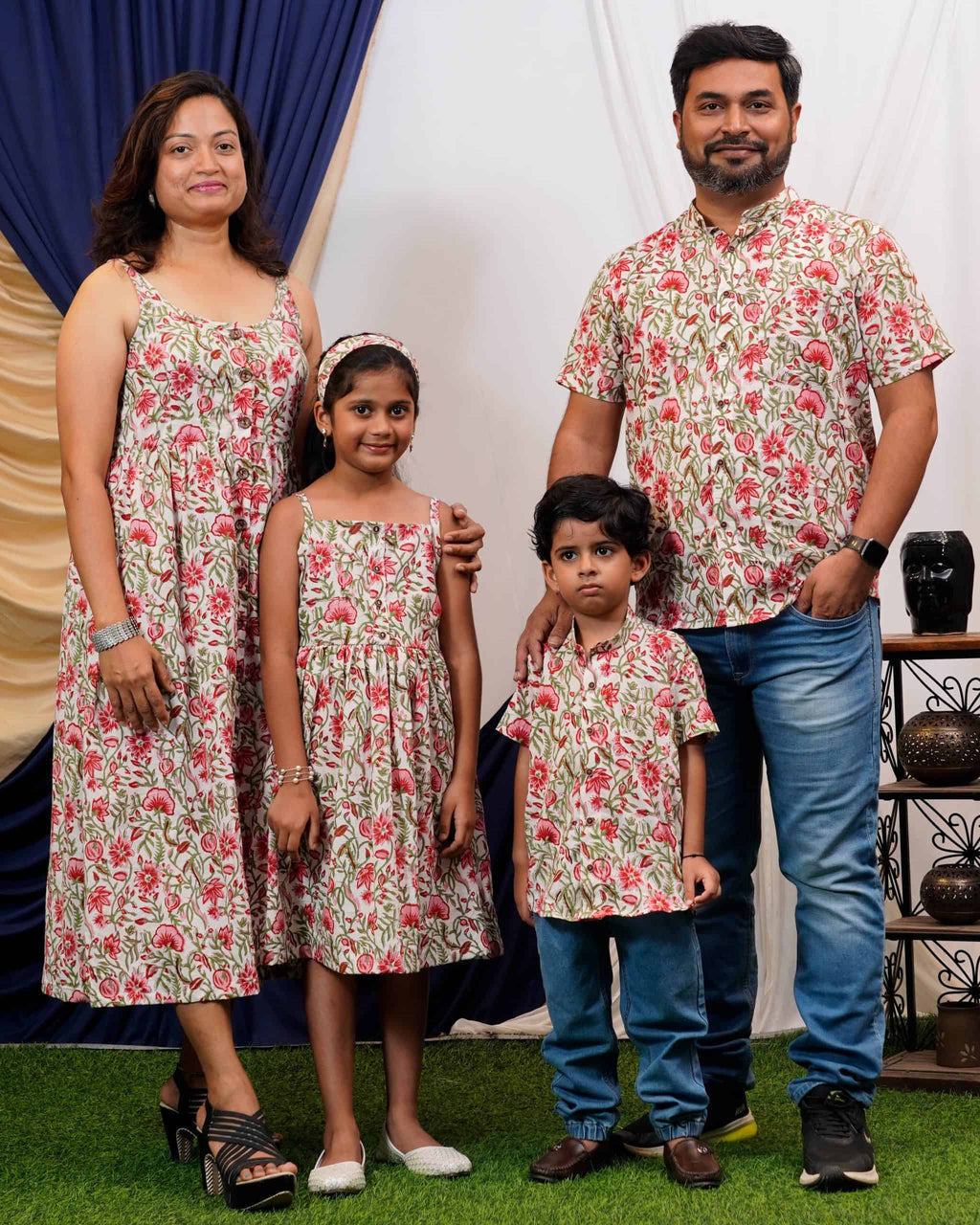 Pink Floral Strappy Family Set
