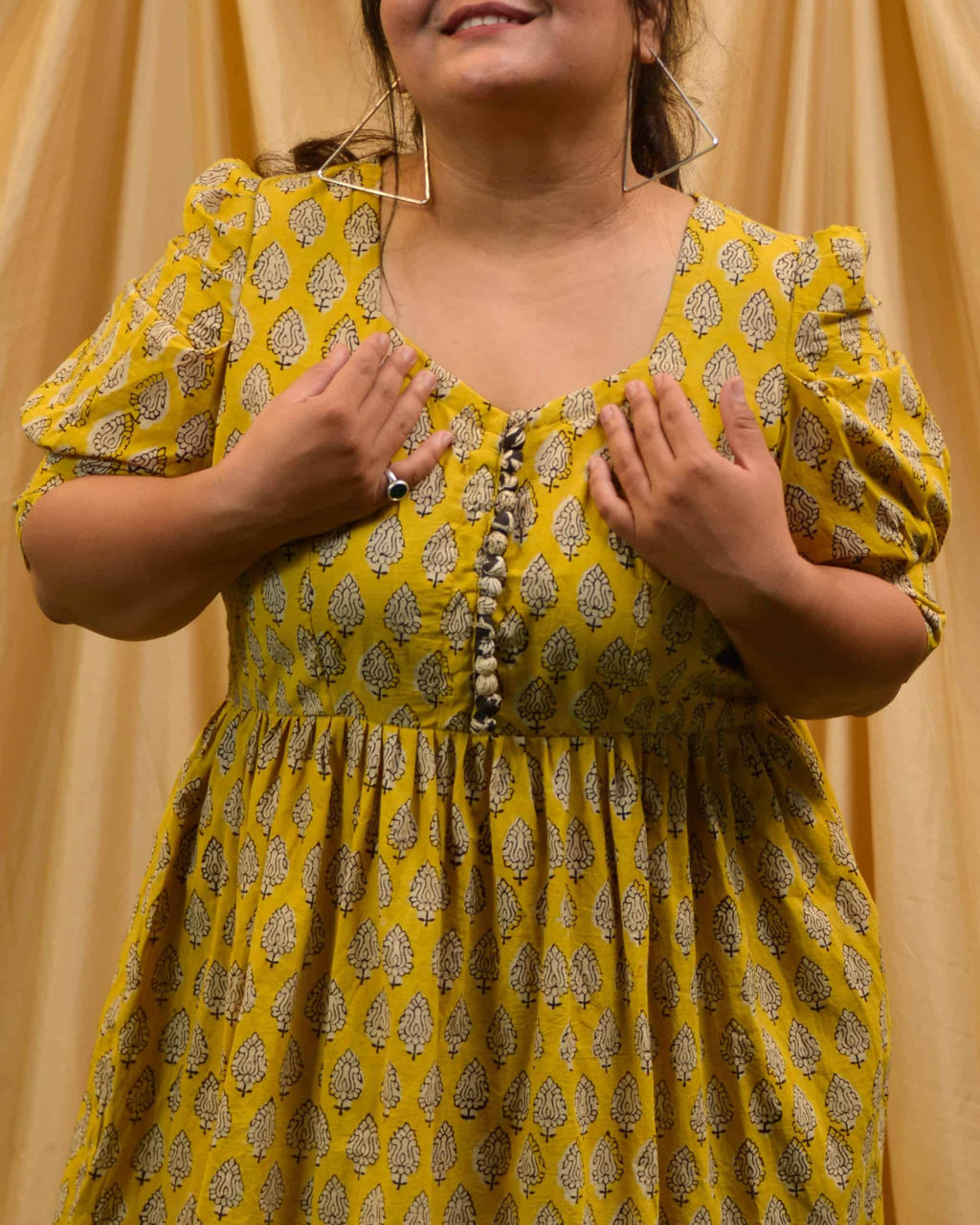 Leafing Yellow Plus Size Dress