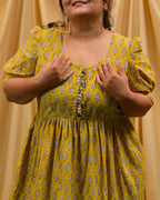 Leafing Yellow Plus Size Dress