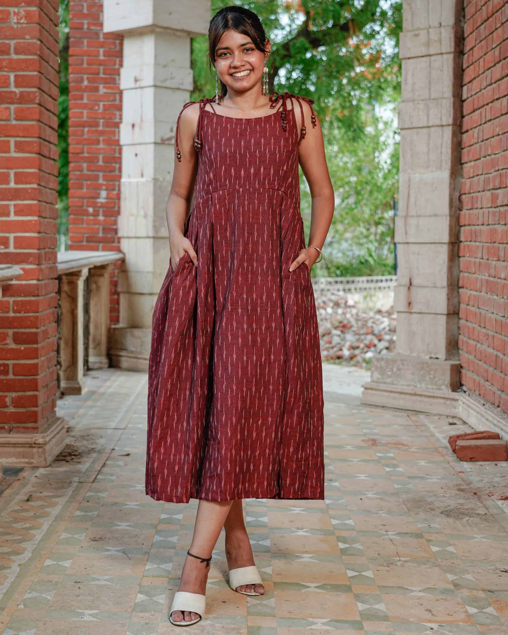 Maroon Glorious Strappy Dress