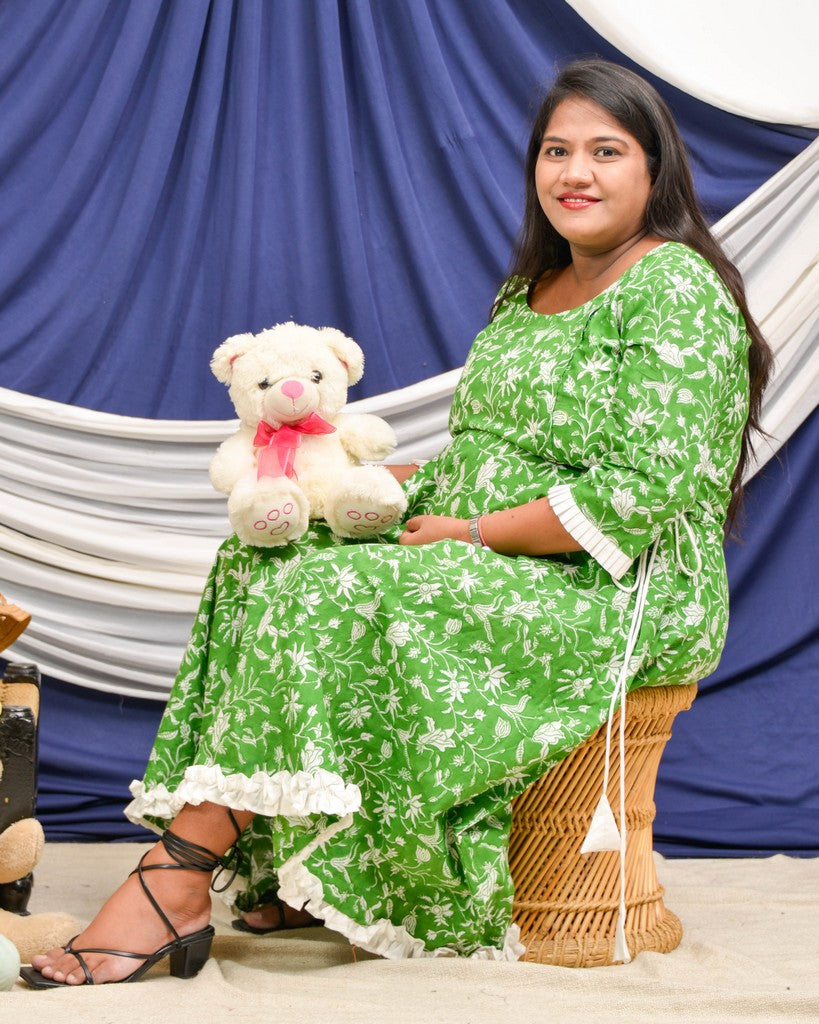 Emerald Green Nursing Dress