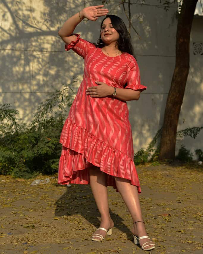 Flamingo Pink Senorita Ikat Dress
