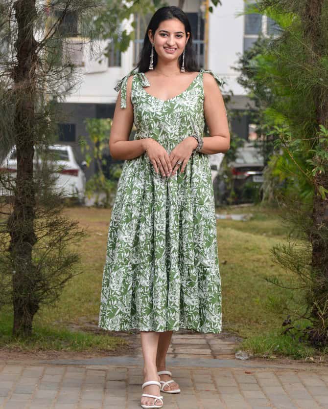 Pista Forest Tie Up Dress