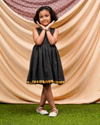 Black Kantha Kids Dress