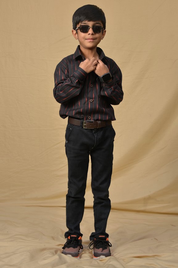 Black Diverting Threads Kids Shirt