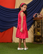 Starry Hot Pink Kids Dress