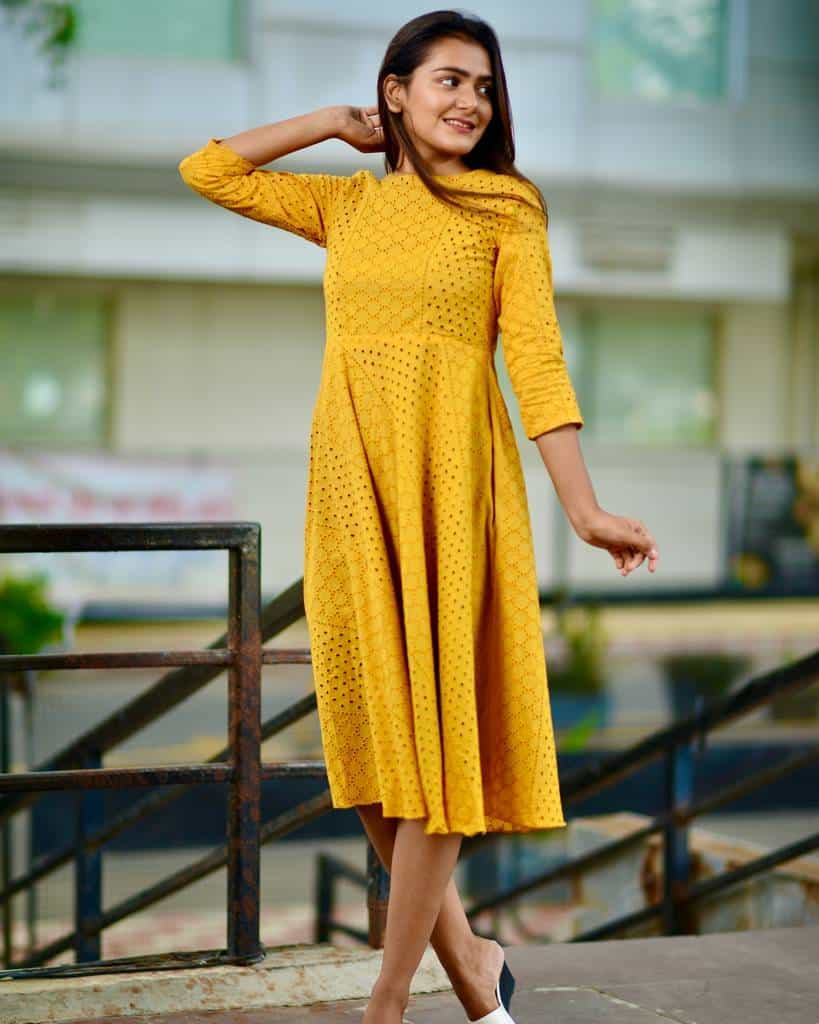 Sunbeam Yellow Cutwork Dress
