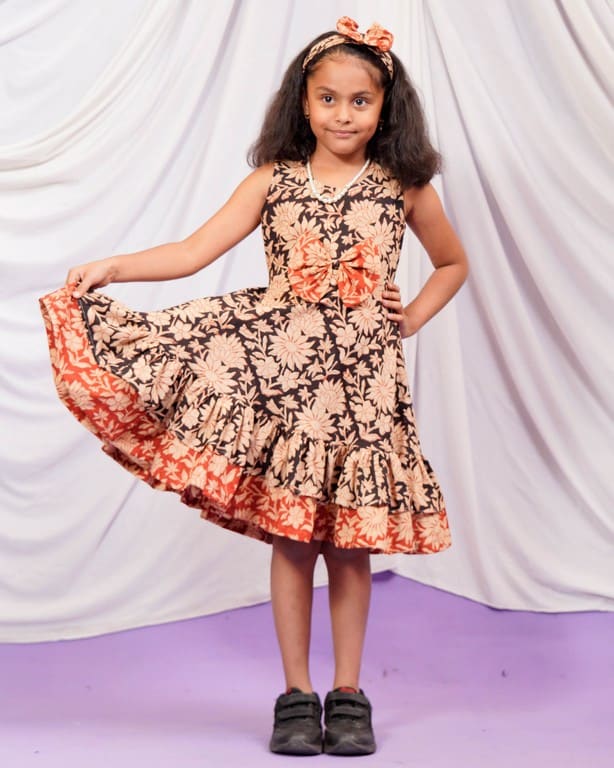 Queen Black Frill Kids Dress