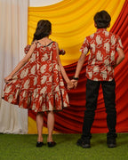 Red Lisa Midi Mother Kids Twinning