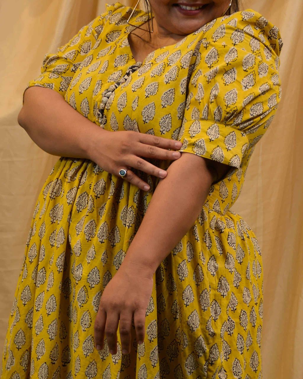Leafing Yellow Plus Size Dress