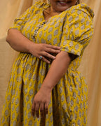 Leafing Yellow Plus Size Dress