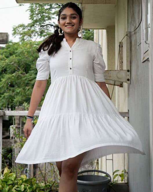 Starry White Short Dress