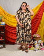 Black Lisa Midi Maternity Dress