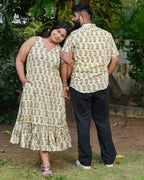 Green Mango Long Frill Couple Set