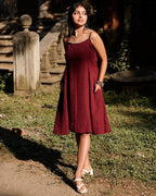 Maroon Checkered Maternity Dress with Shrug