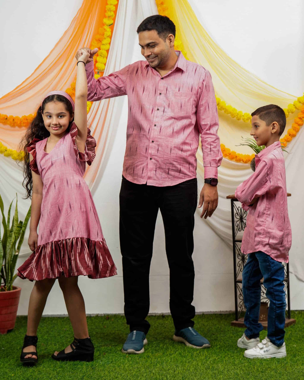 Pink Peacock Father Kid Twining